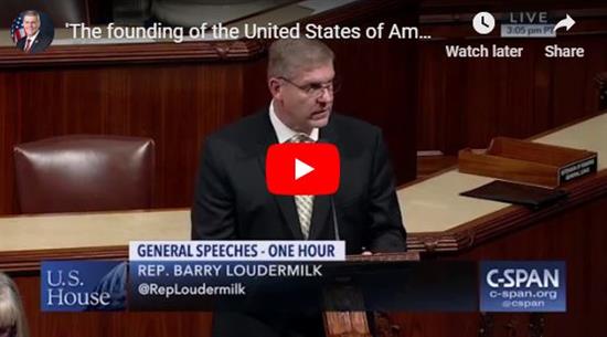 Rep. Barry Loudermilk (R-GA) speaking on the House Floor in honor of the 77th Annual National Bible week.