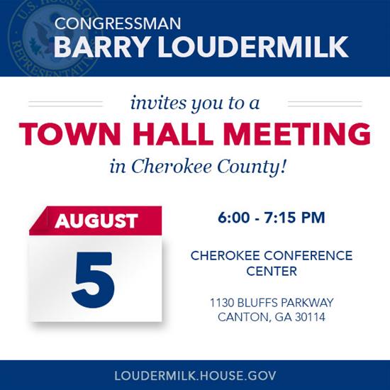 Rep. Barry Loudermilk to Host Town Hall Meeting