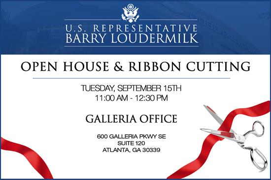 Rep. Loudermilk to Hold Open House and Ribbon Cutting for New Galleria Office