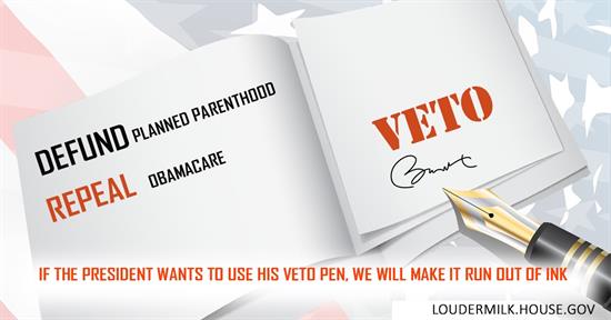 Rep. Loudermilk Votes to Repeal Obamacare, Defund Planned Parenthood